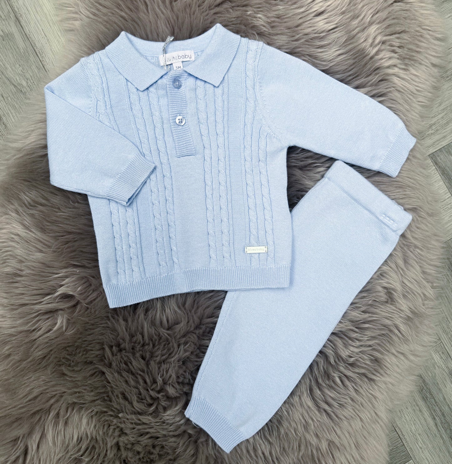 Blue cable knit tracksuit