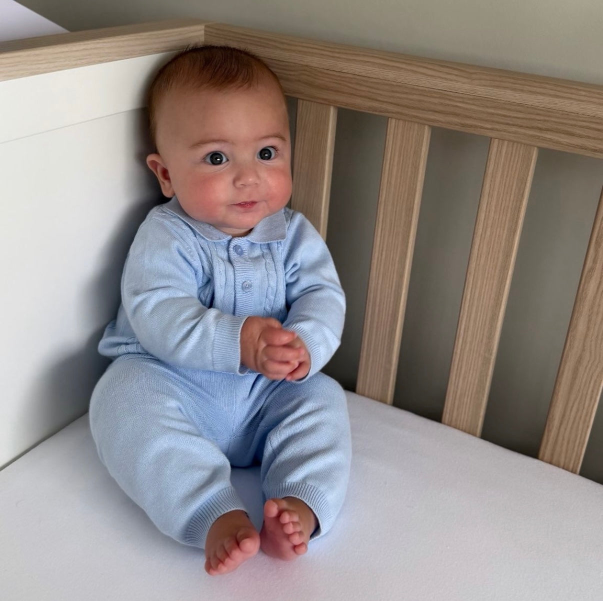 Blue cable knit tracksuit