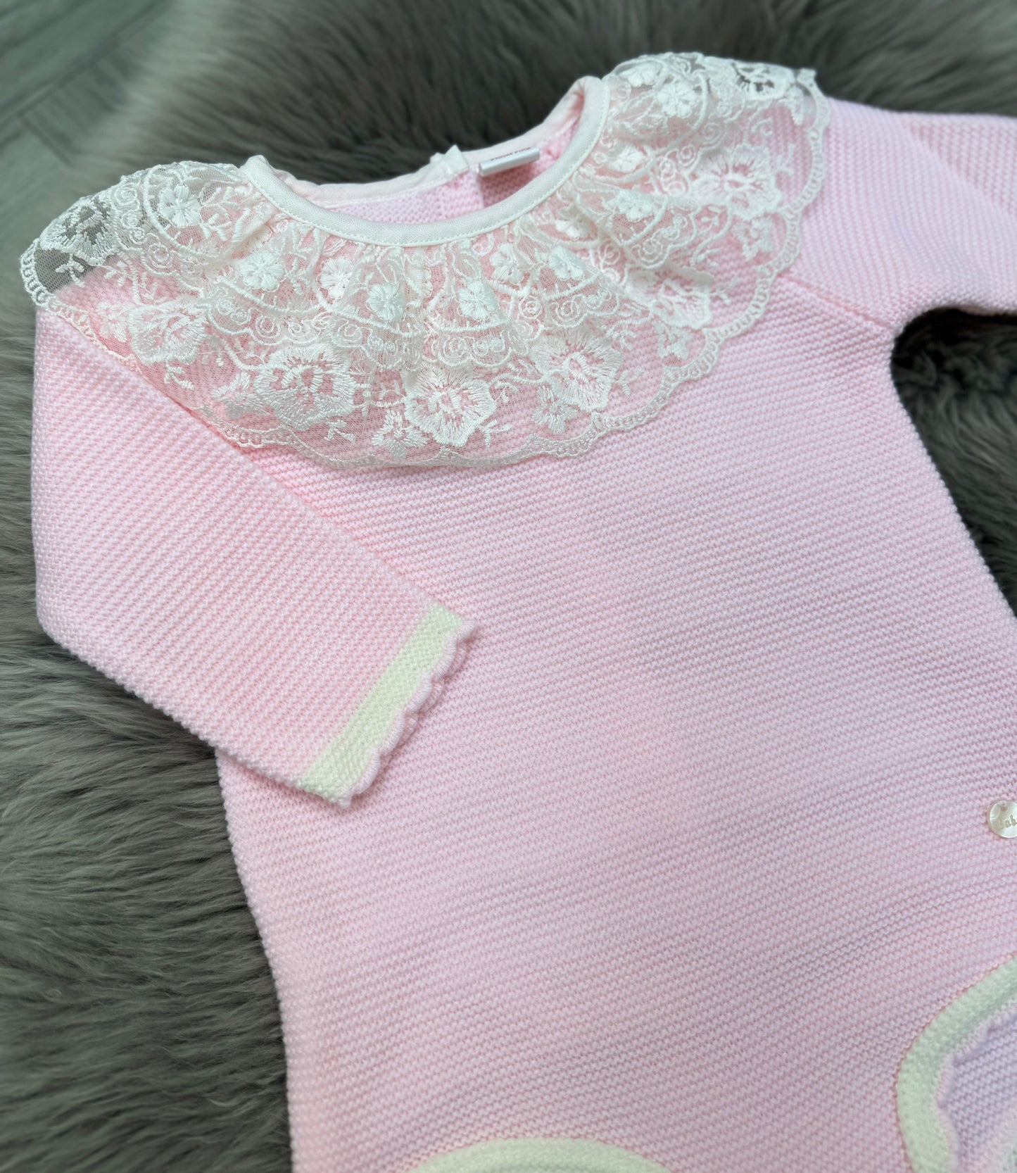 Pink Lace Romper