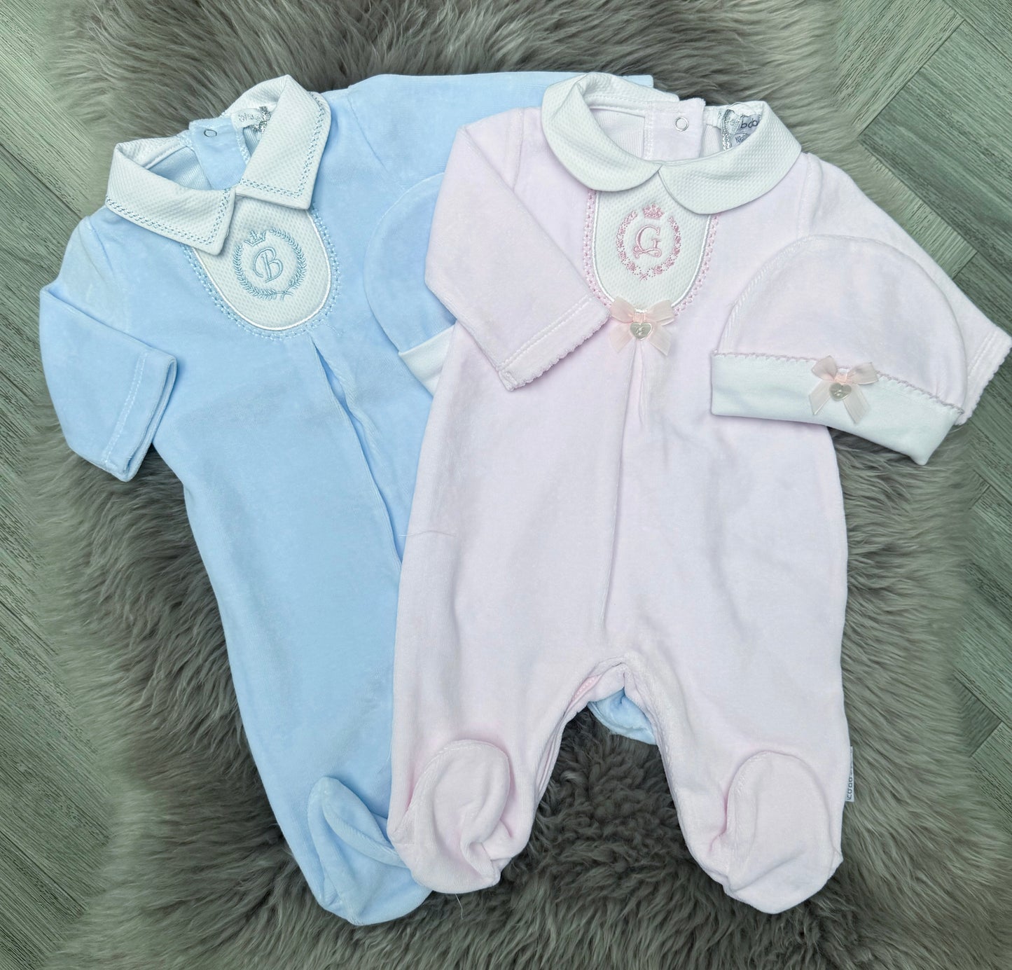 Pink Velour 3 Piece