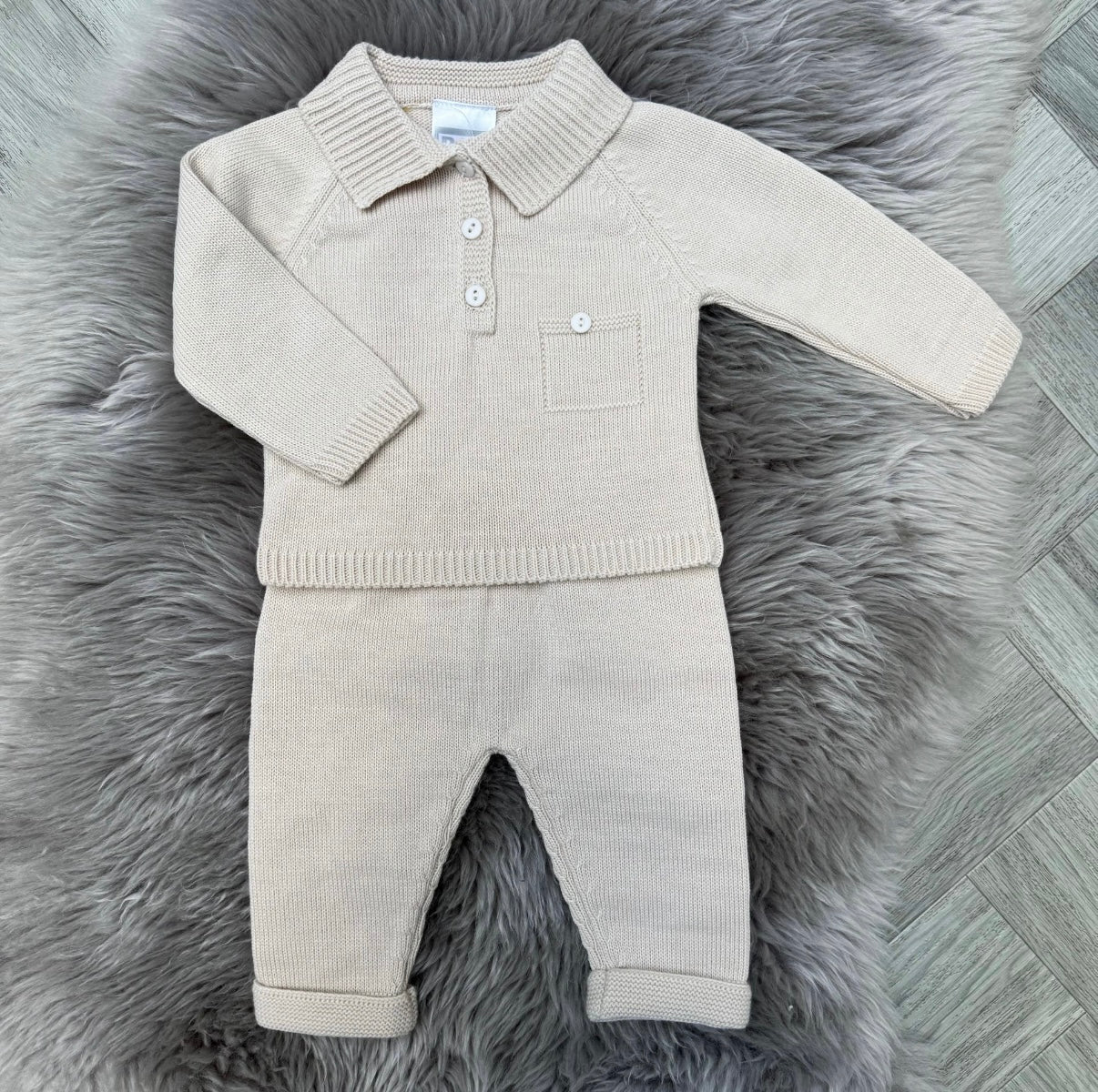 Beige Polo Set