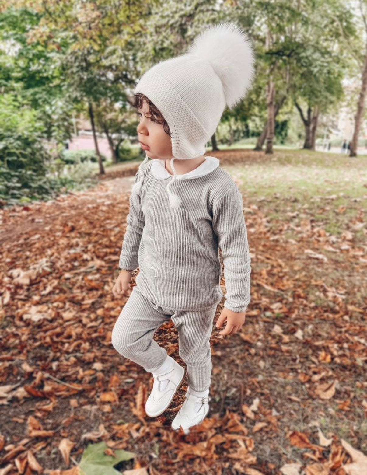 Dove Grey Ribbed Tracksuit