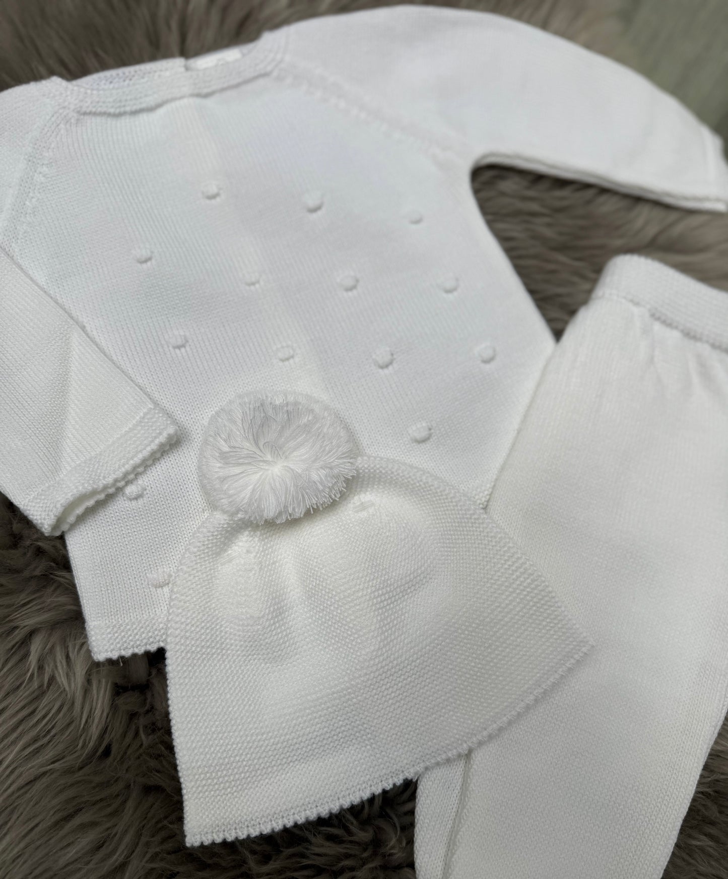 White Spotted 2 Piece Including Hat