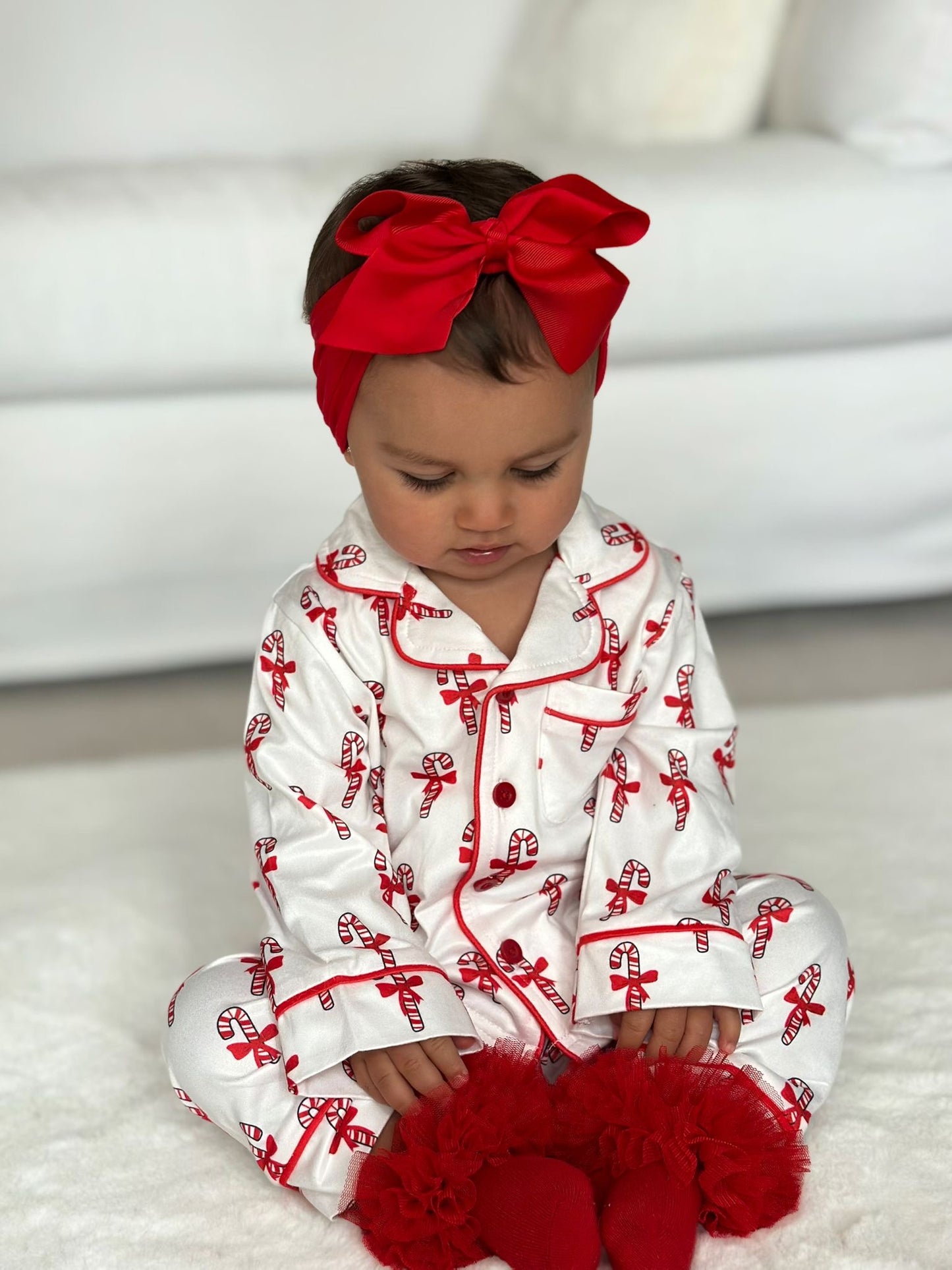 White Candy Cane PJs