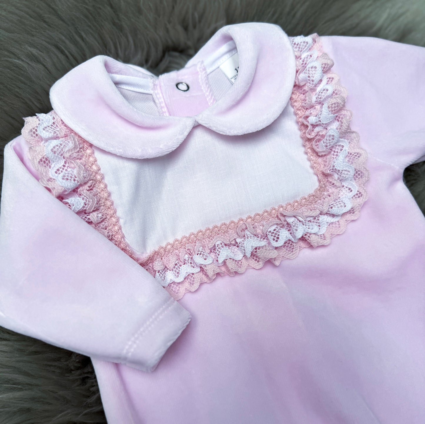 Pink Polly Velour Romper
