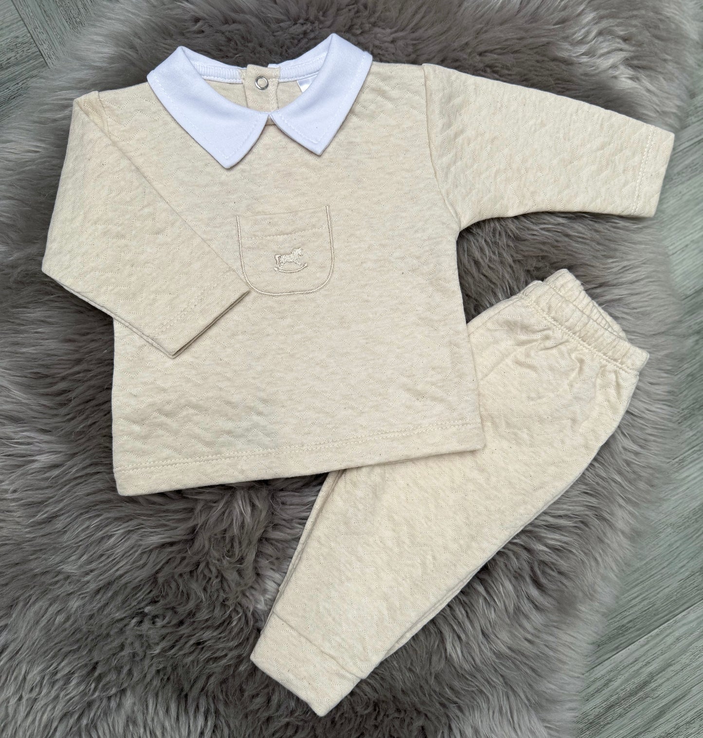 Beige Rocking Horse 2 Piece