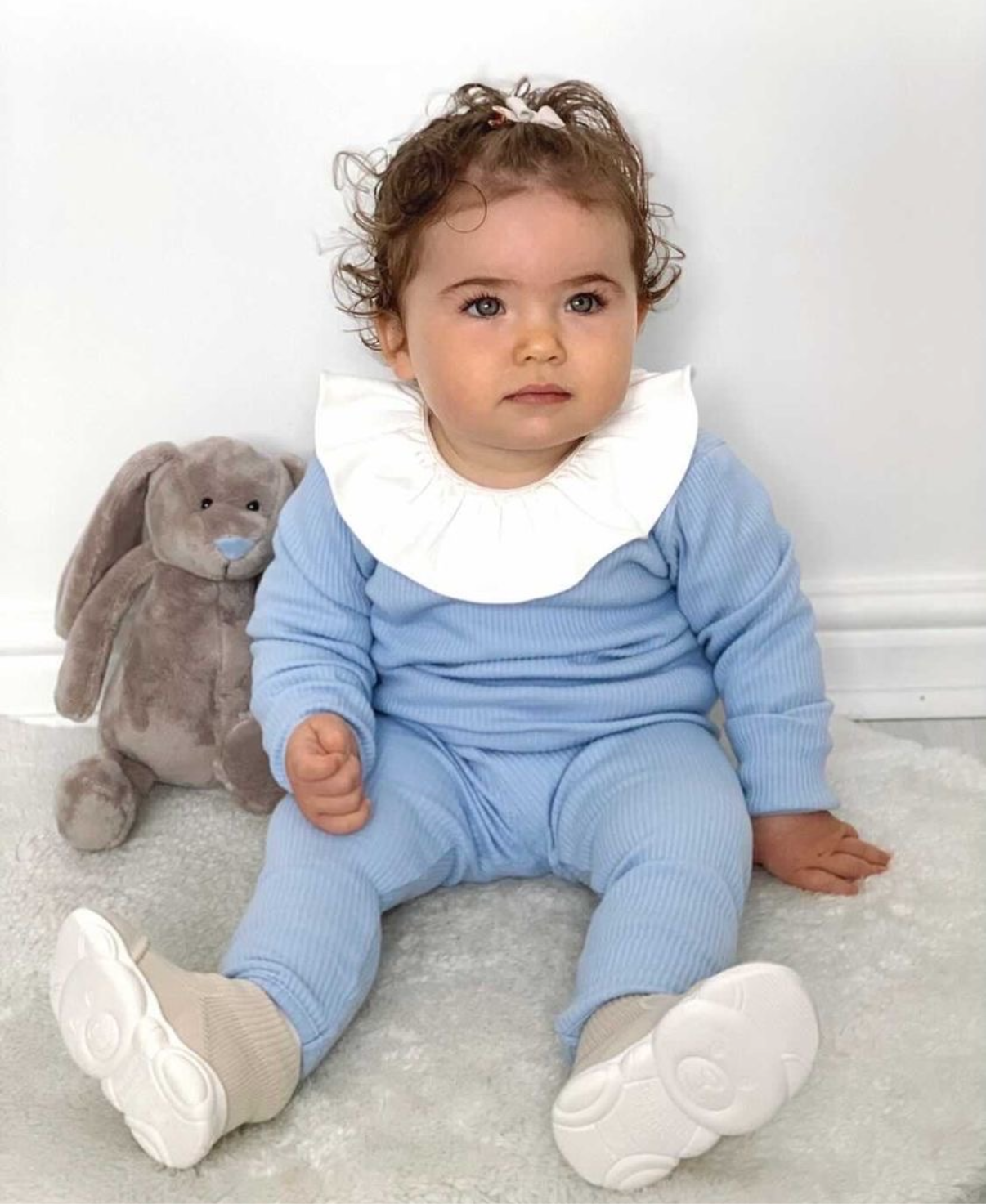 Powder Blue Ribbed Tracksuit