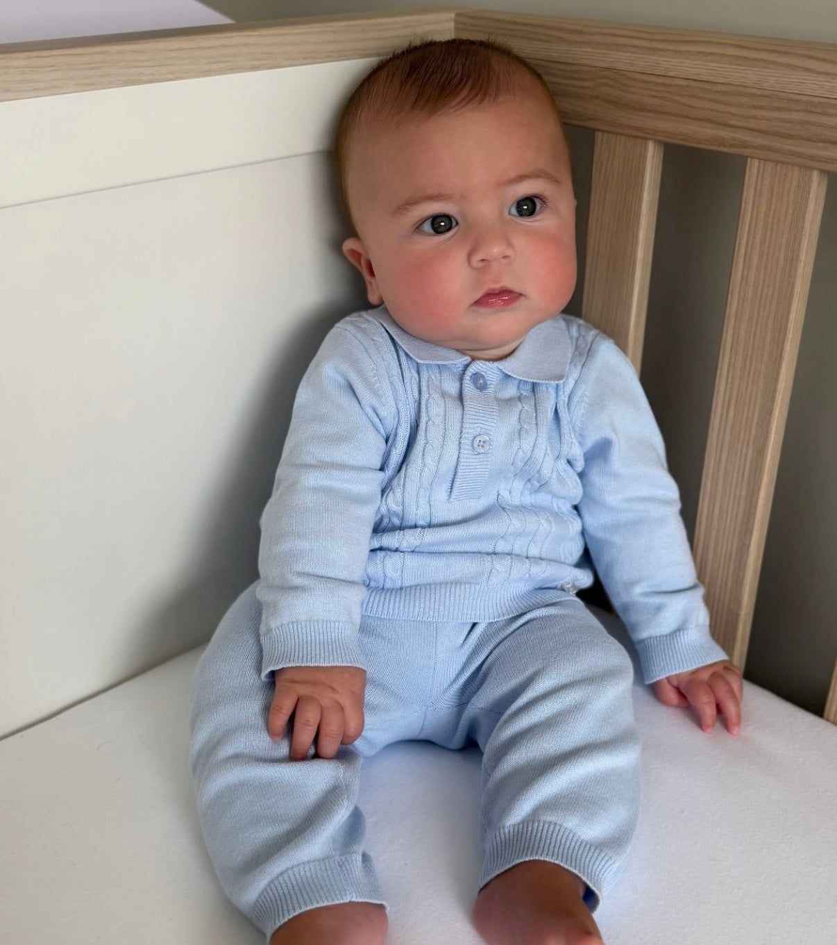 Blue cable knit tracksuit