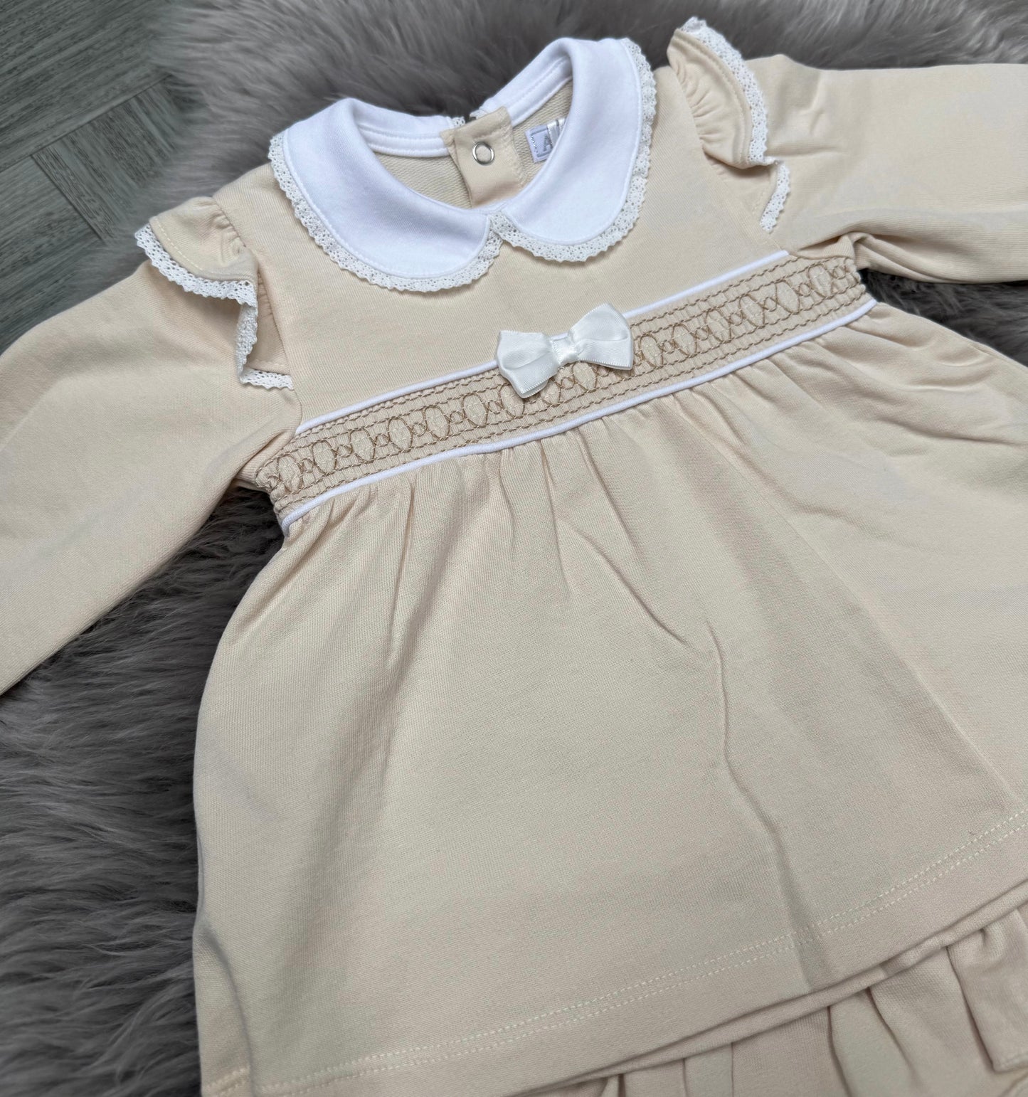 Beige Dress & Bloomers
