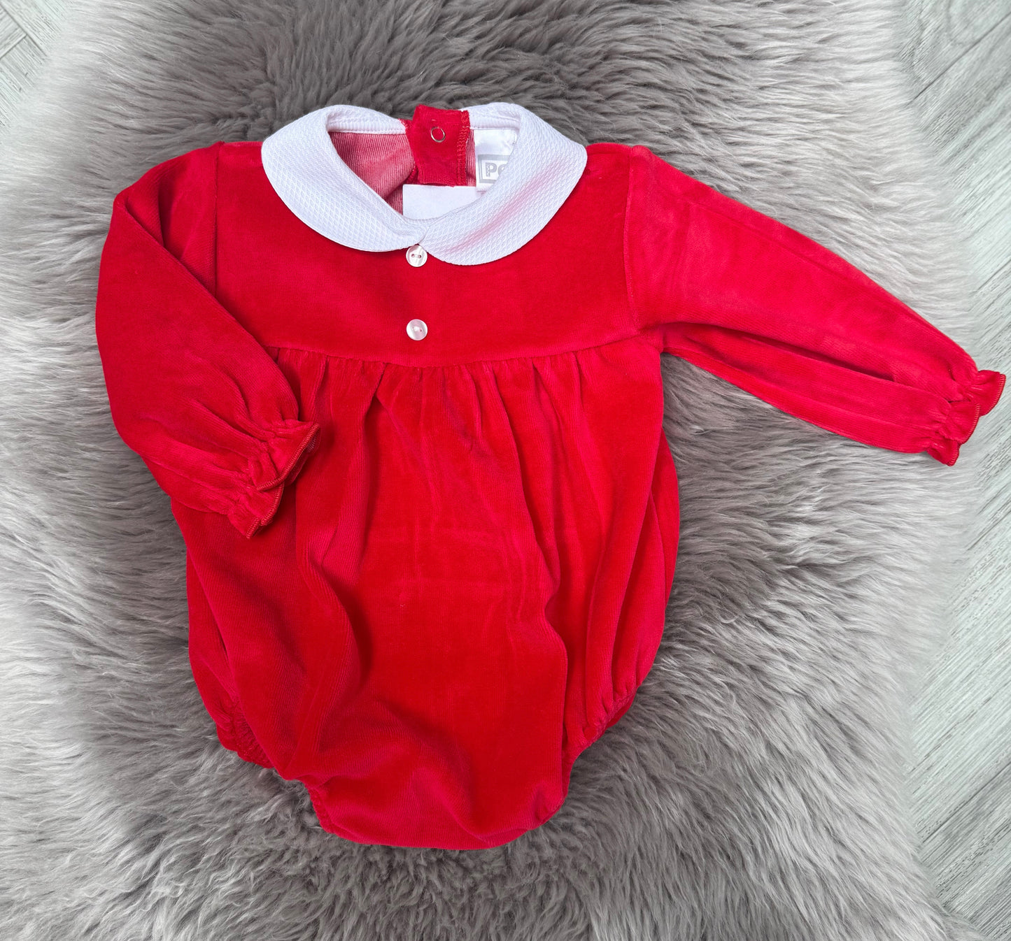 Red Velour Romper