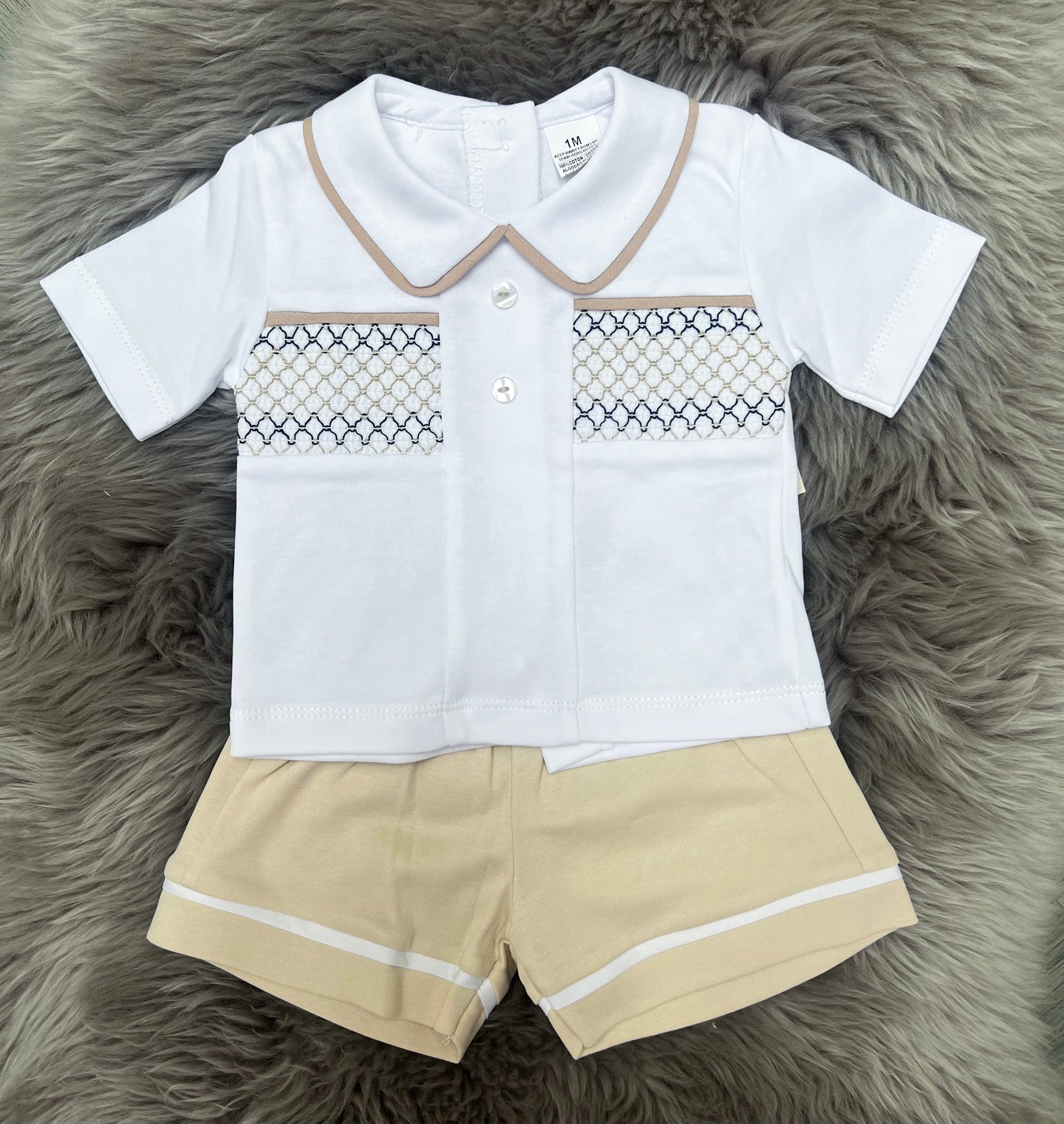 Beige smock 2 piece