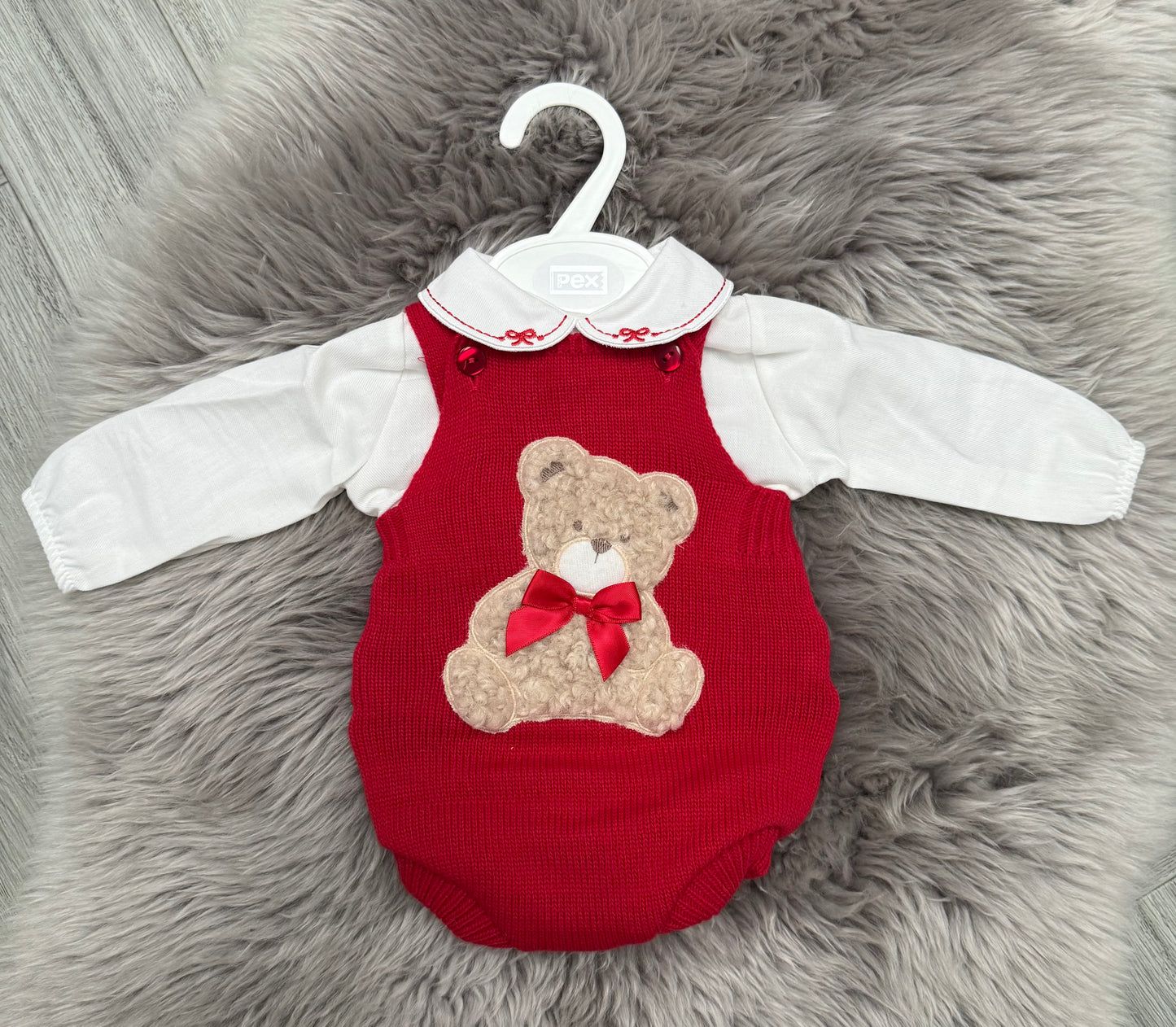 Girls Red Teddy Bear 2 Piece
