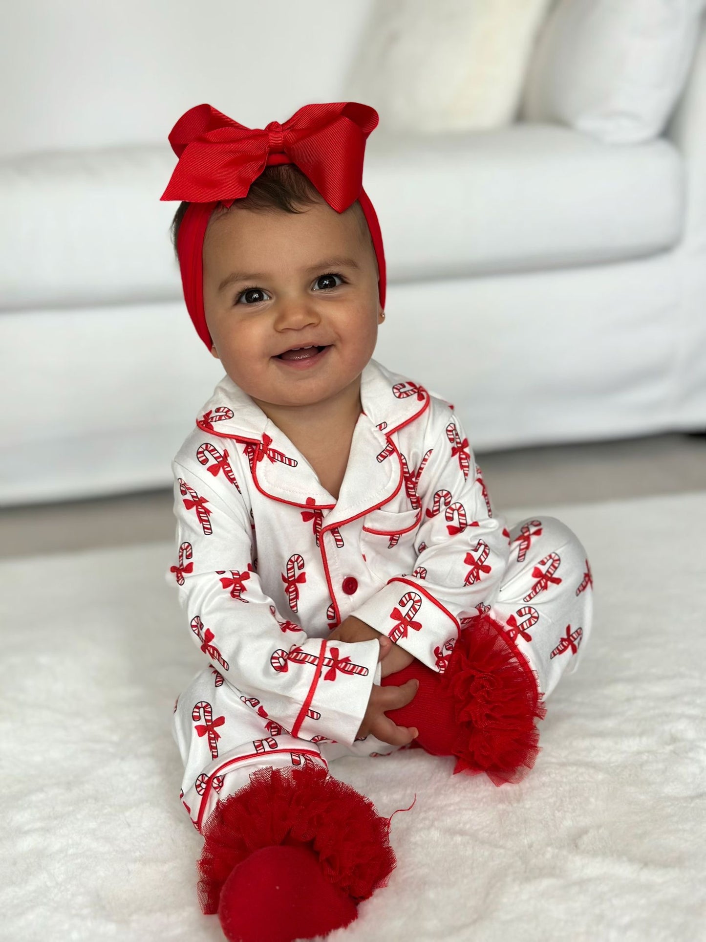 White Candy Cane PJs