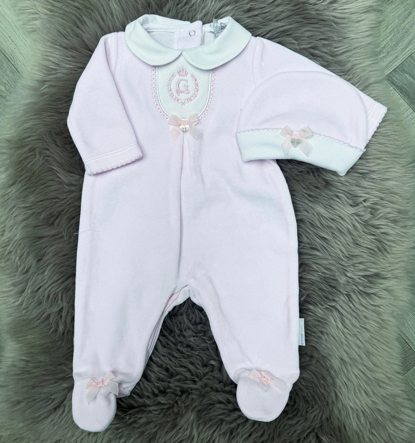 Pink Velour 3 Piece