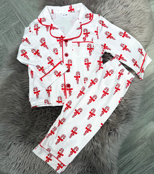White Candy Cane PJs