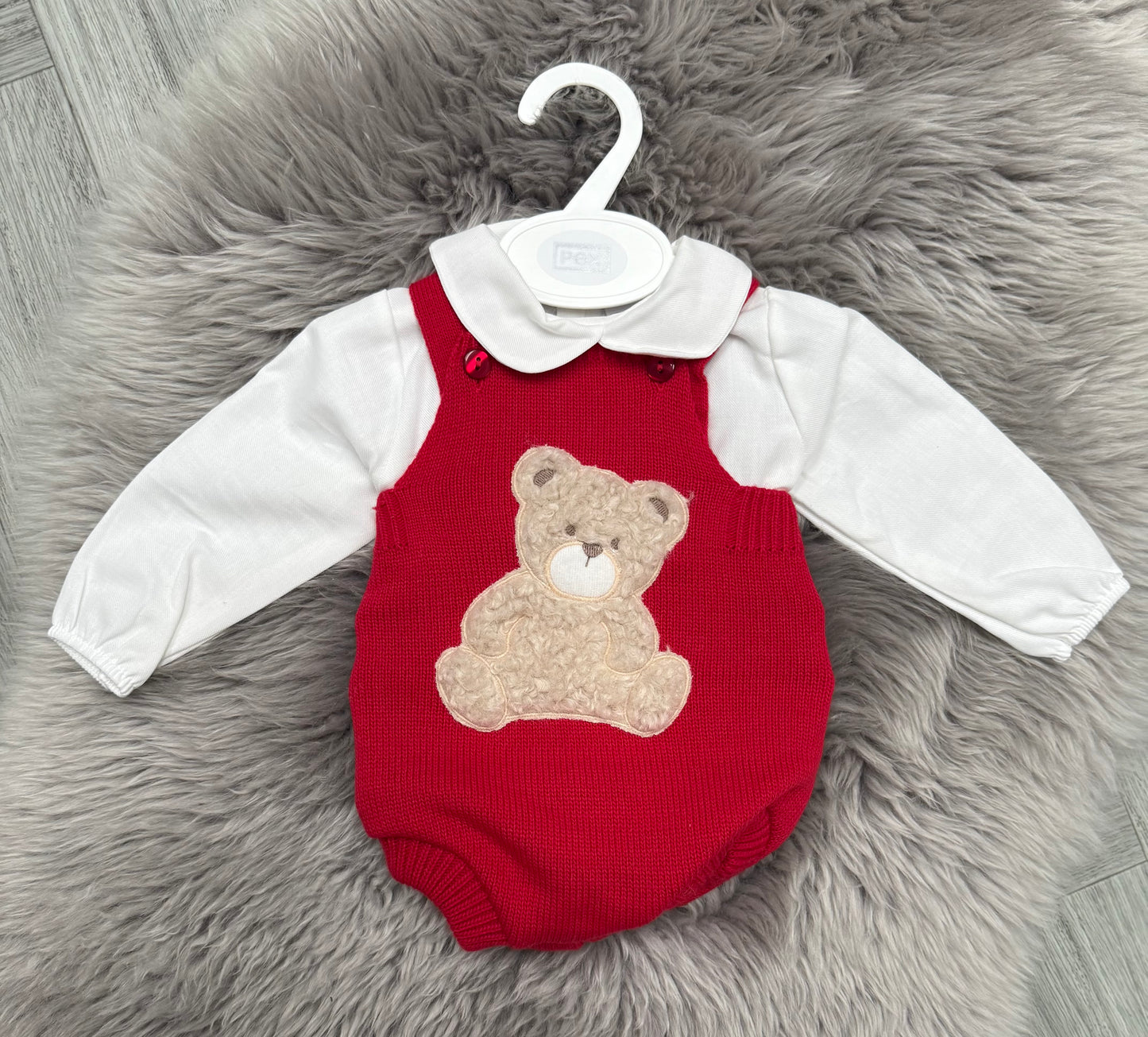 Boys Red Teddy Bear 2 Piece