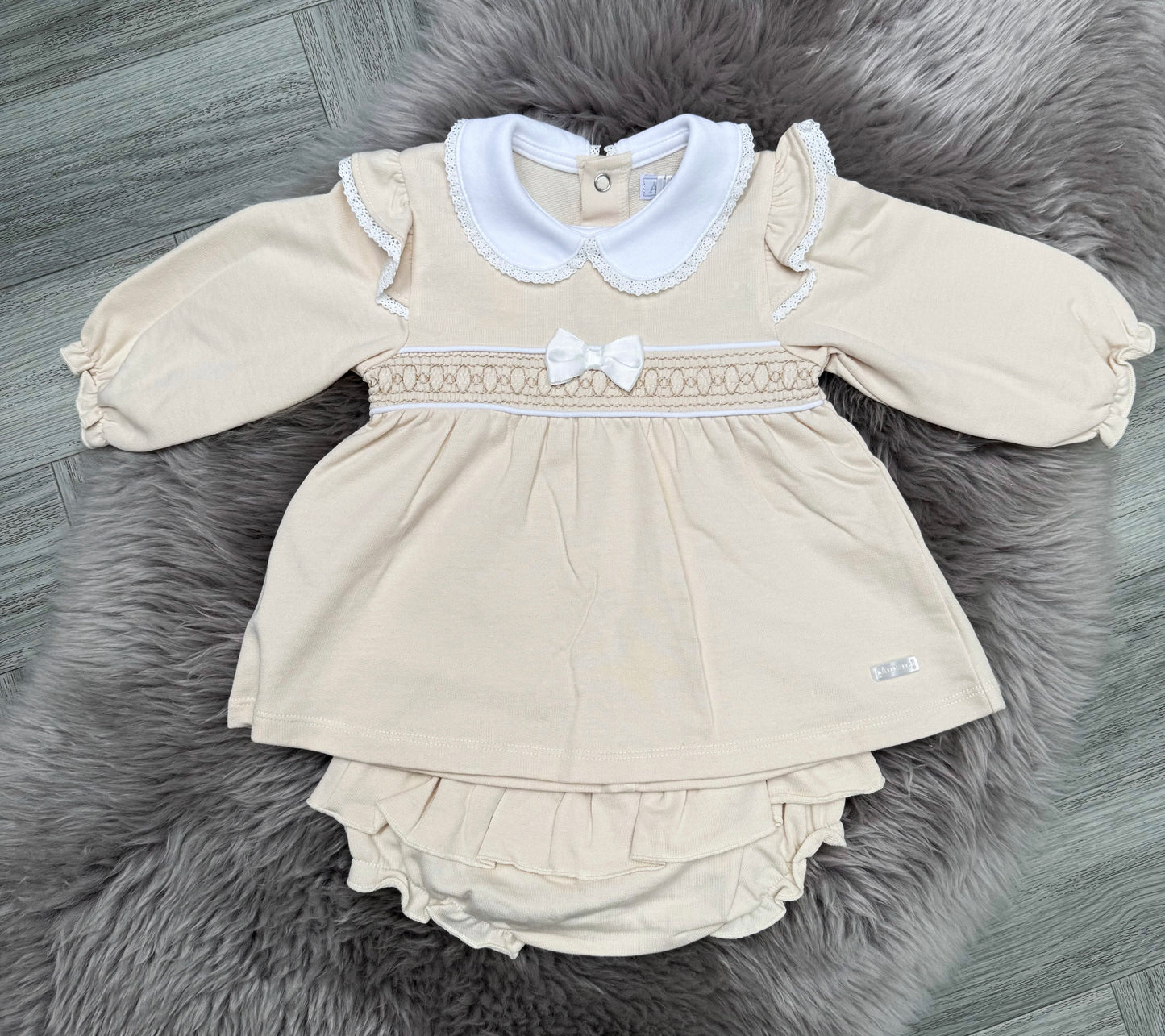 Beige Dress & Bloomers