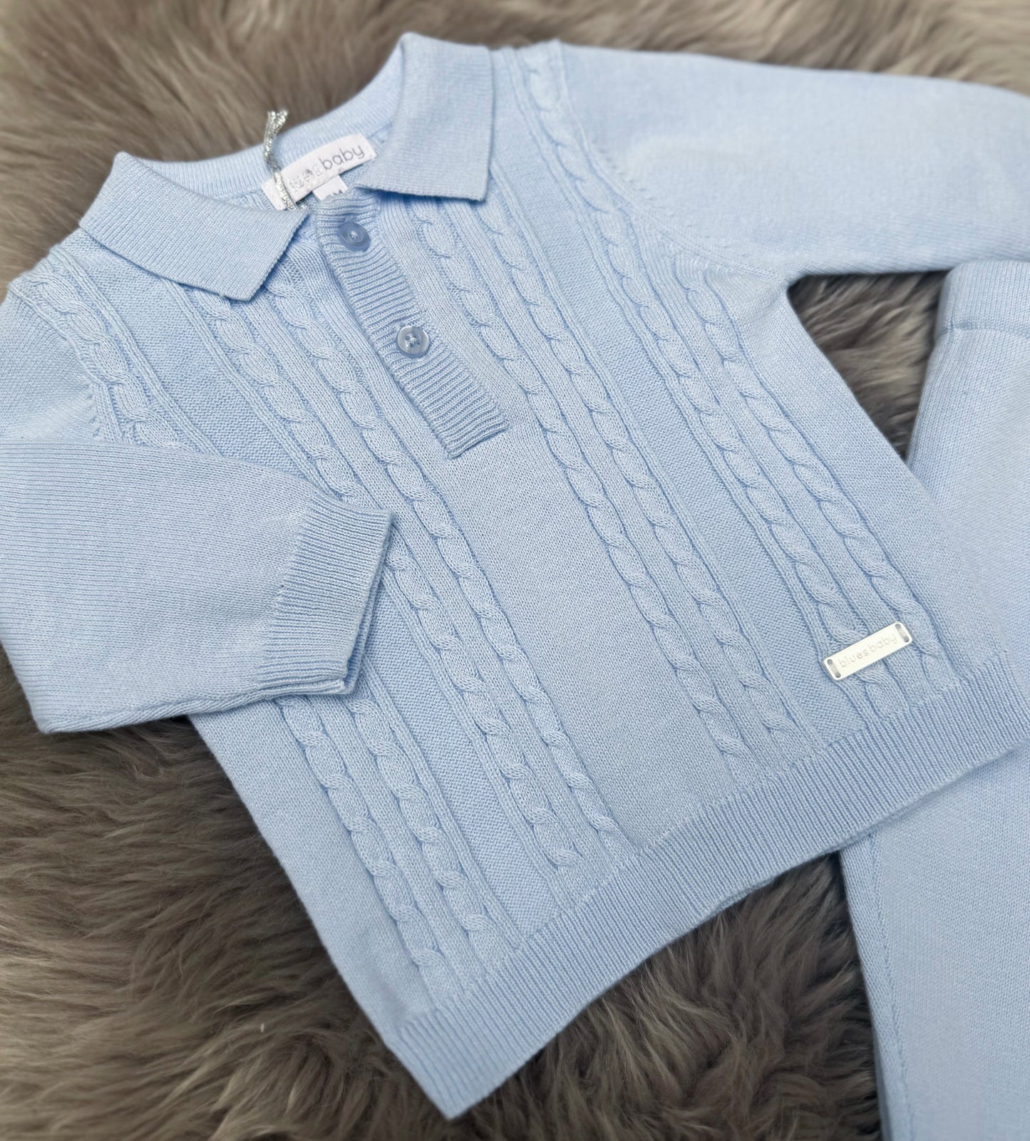 Blue cable knit tracksuit
