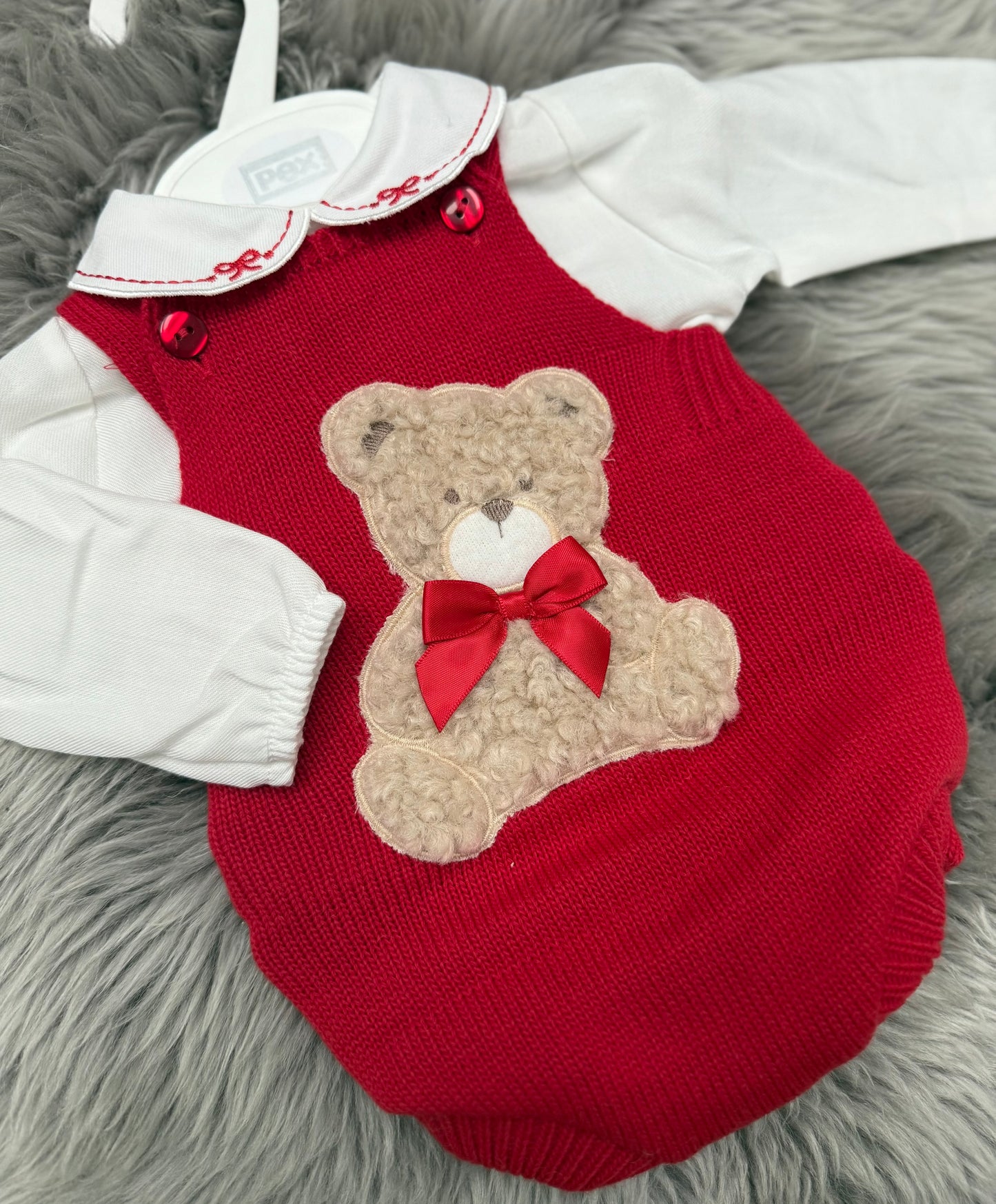 Girls Red Teddy Bear 2 Piece