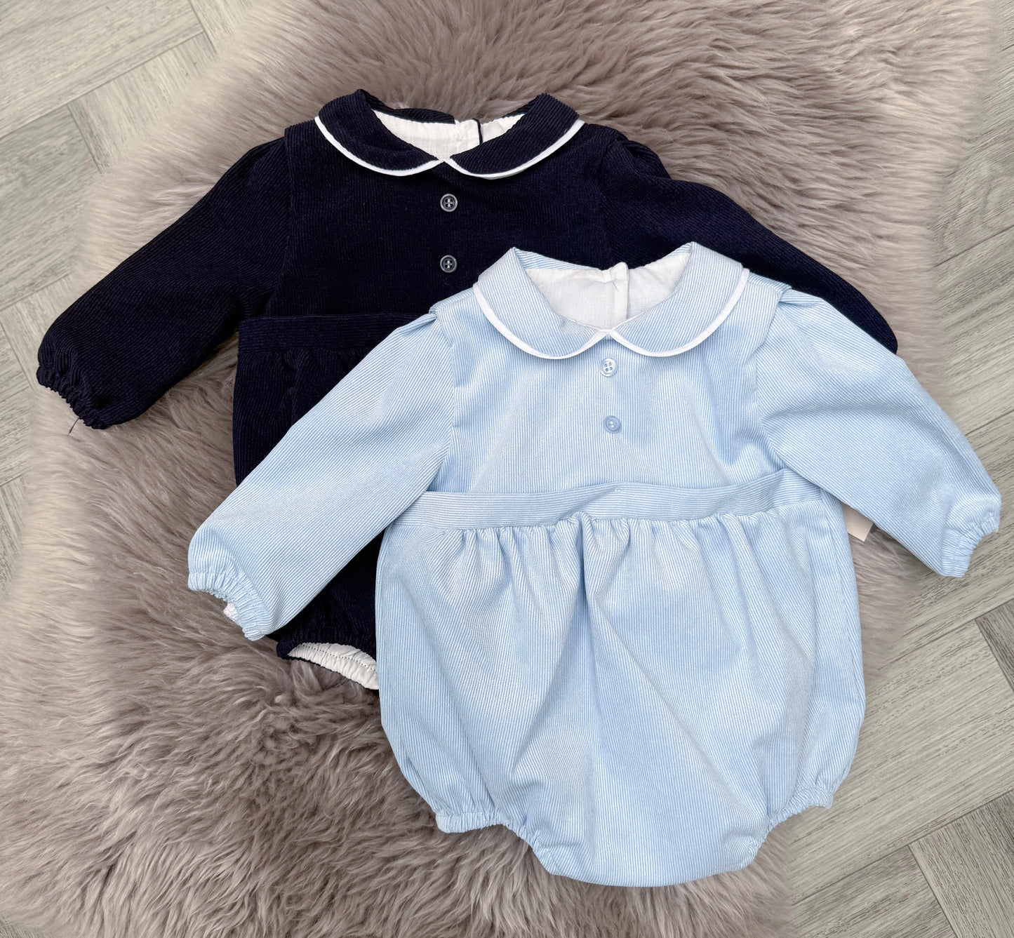 Navy & White Trim Romper