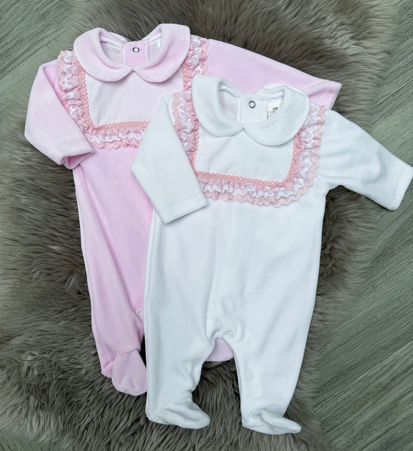 Pink Polly Velour Romper