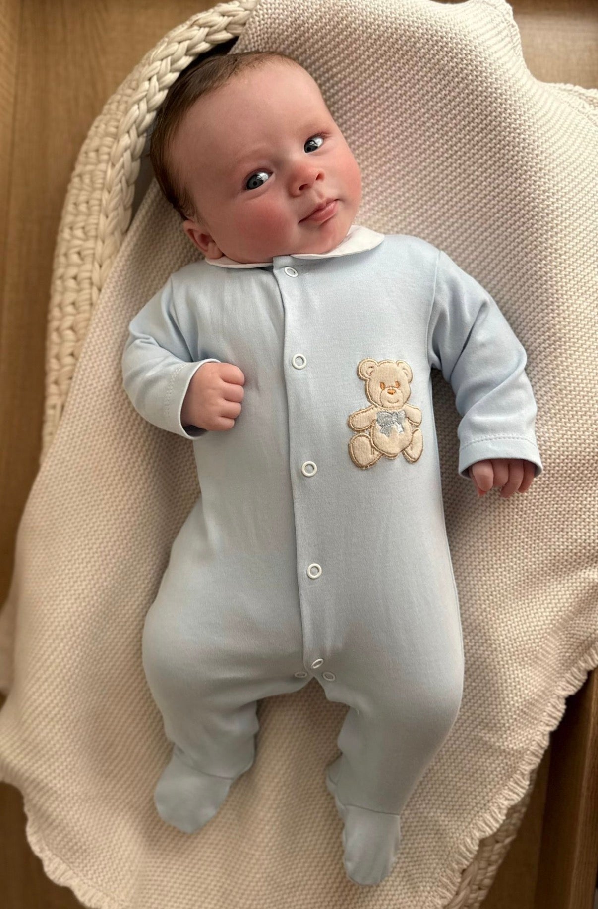 3-6m Velour Teddy Babygrow