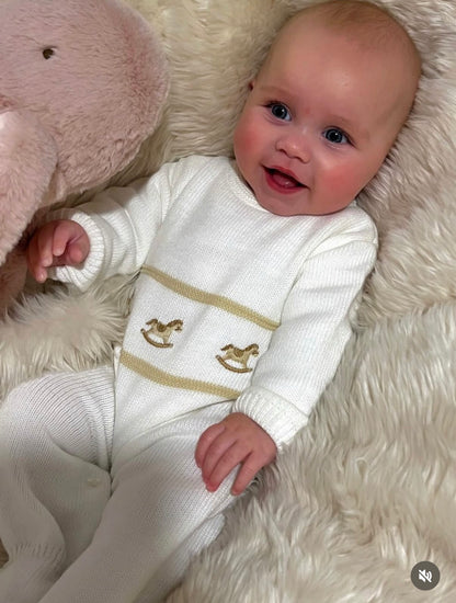 White Rocking Horse Babygrow