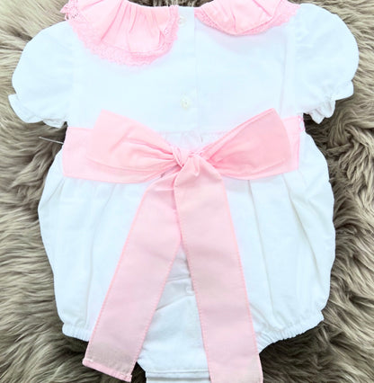 Lucy Pink&White Romper