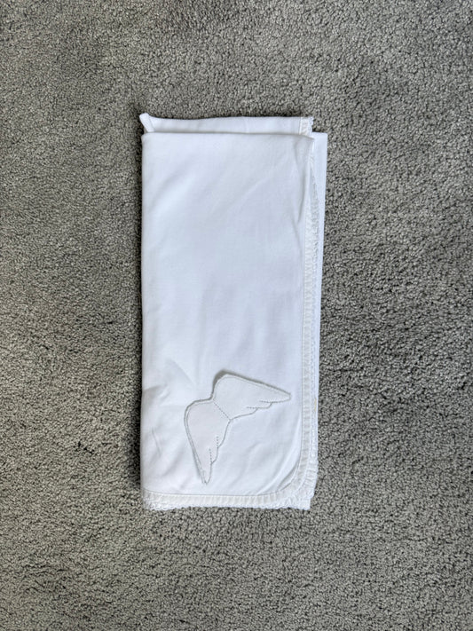 White baby gi angel blanket