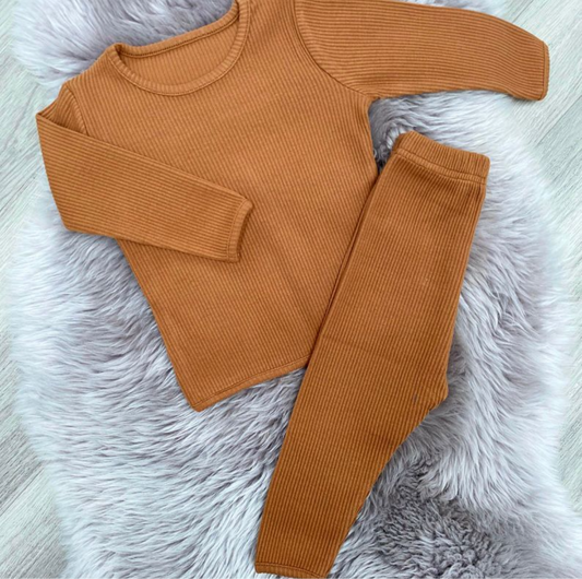 Caramel Ribbed Tracksuit