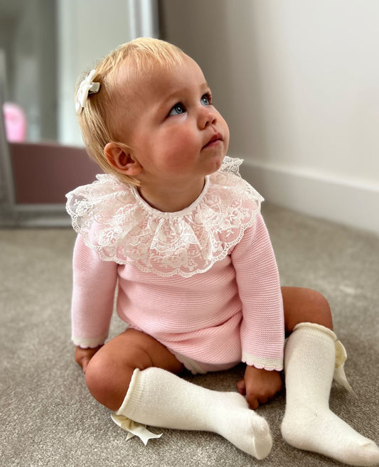 Pink Lace Romper