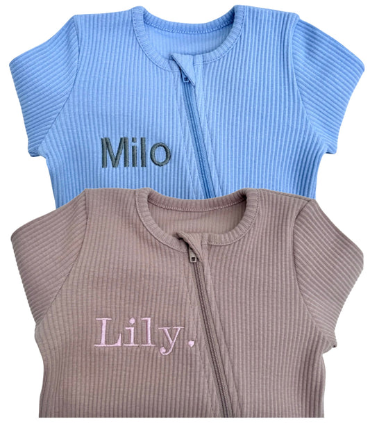 Velvet Mocha Zip Sleepsuit