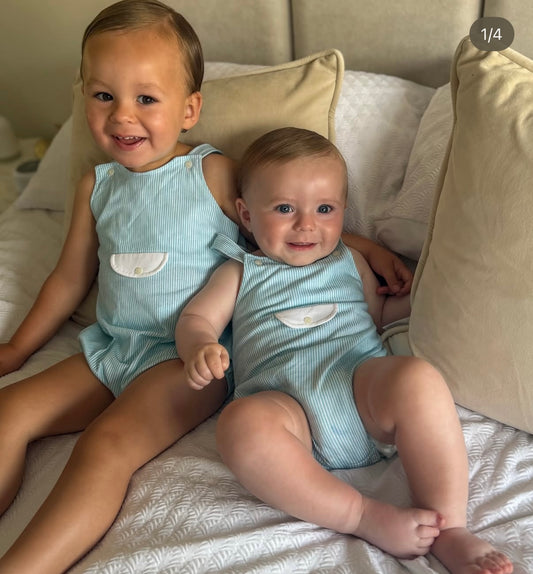 Aqua Stripe Romper