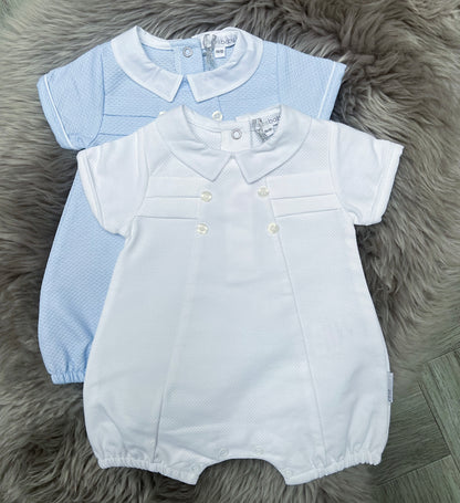 Blue pique Nani romper