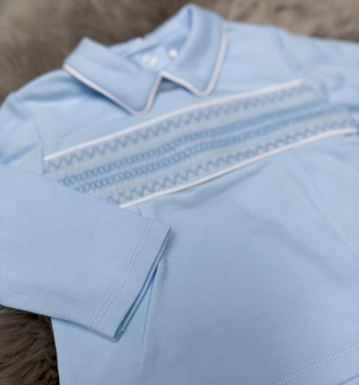 Blue Smock Short Set