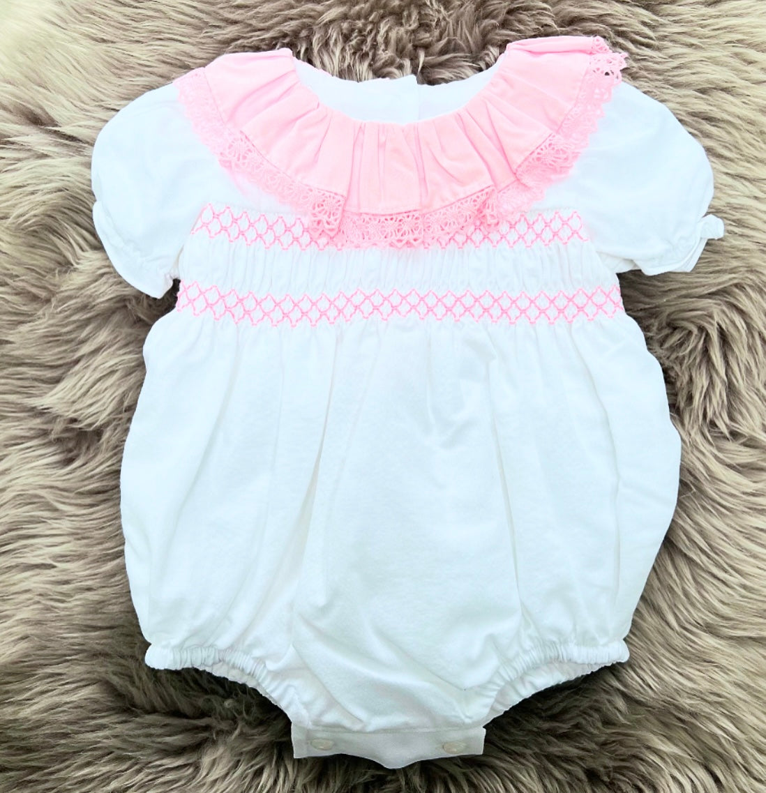 Lucy Pink&White Romper