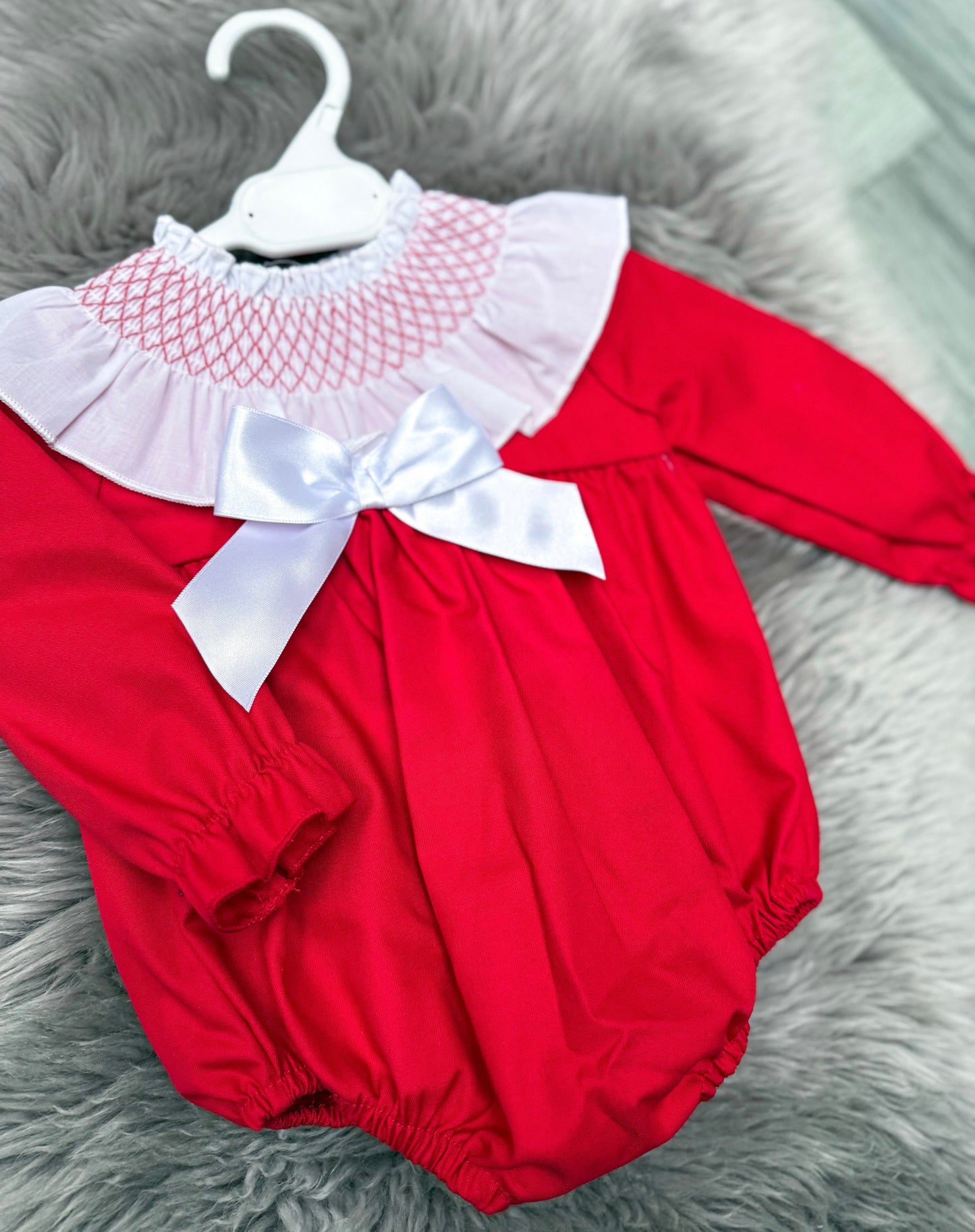 Red Smock Romper