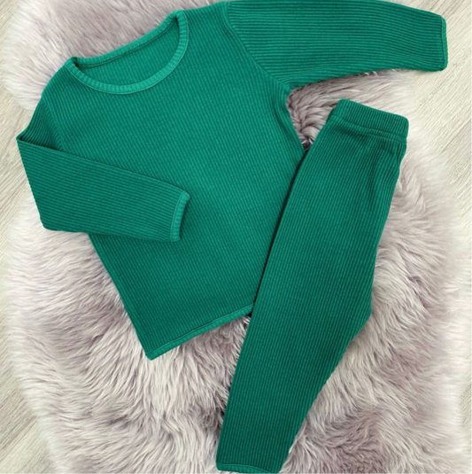 Forest Green Ribbed Tracksuit