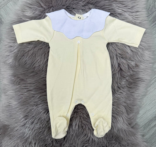 Lemon Cotton Collar Babygrow