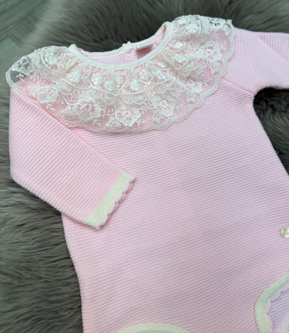 Pink Lace Romper