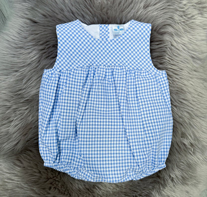 Blue Check Romper