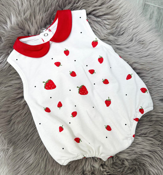 Red Strawberry Romper