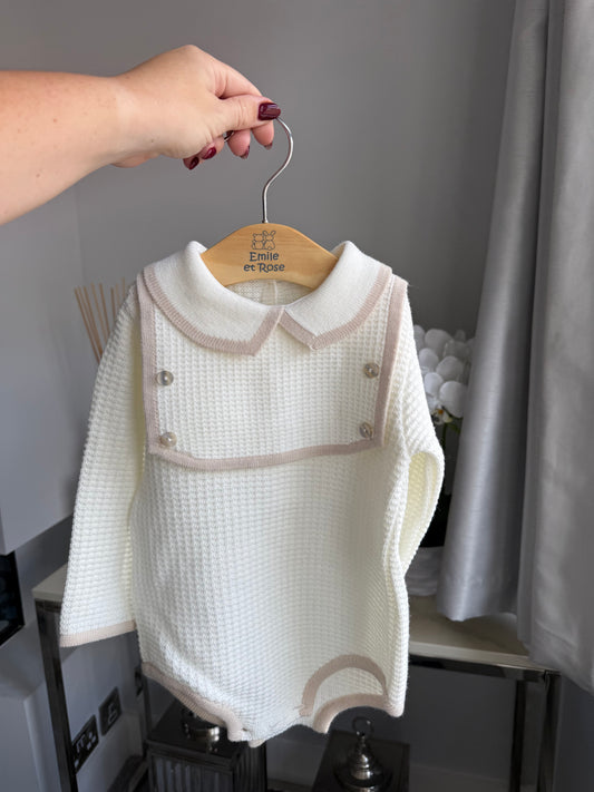 12-18m cream beige romper