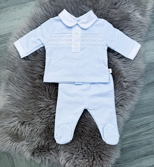 Blue & White Smock 2 Piece