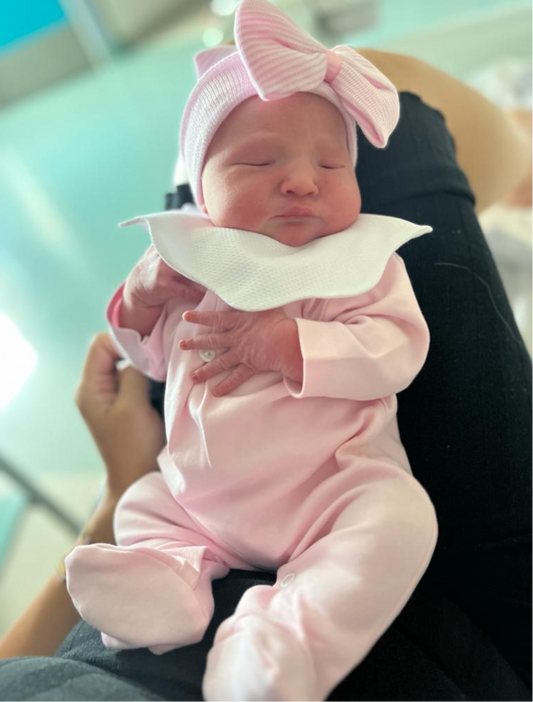 Pink Collar Cotton Babygrow