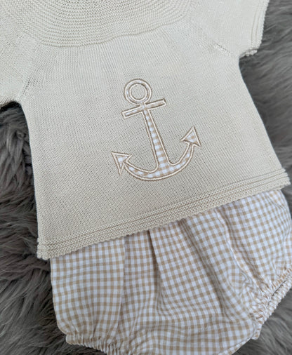 Beige Sailor 2 Piece