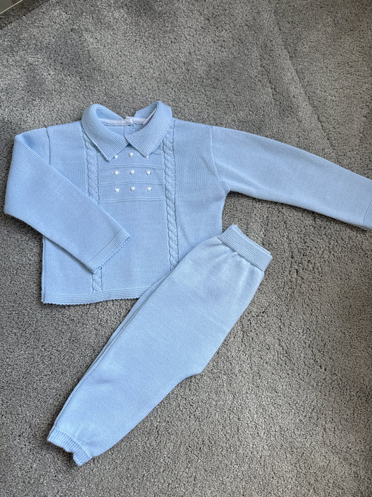 12-18m blue knit set
