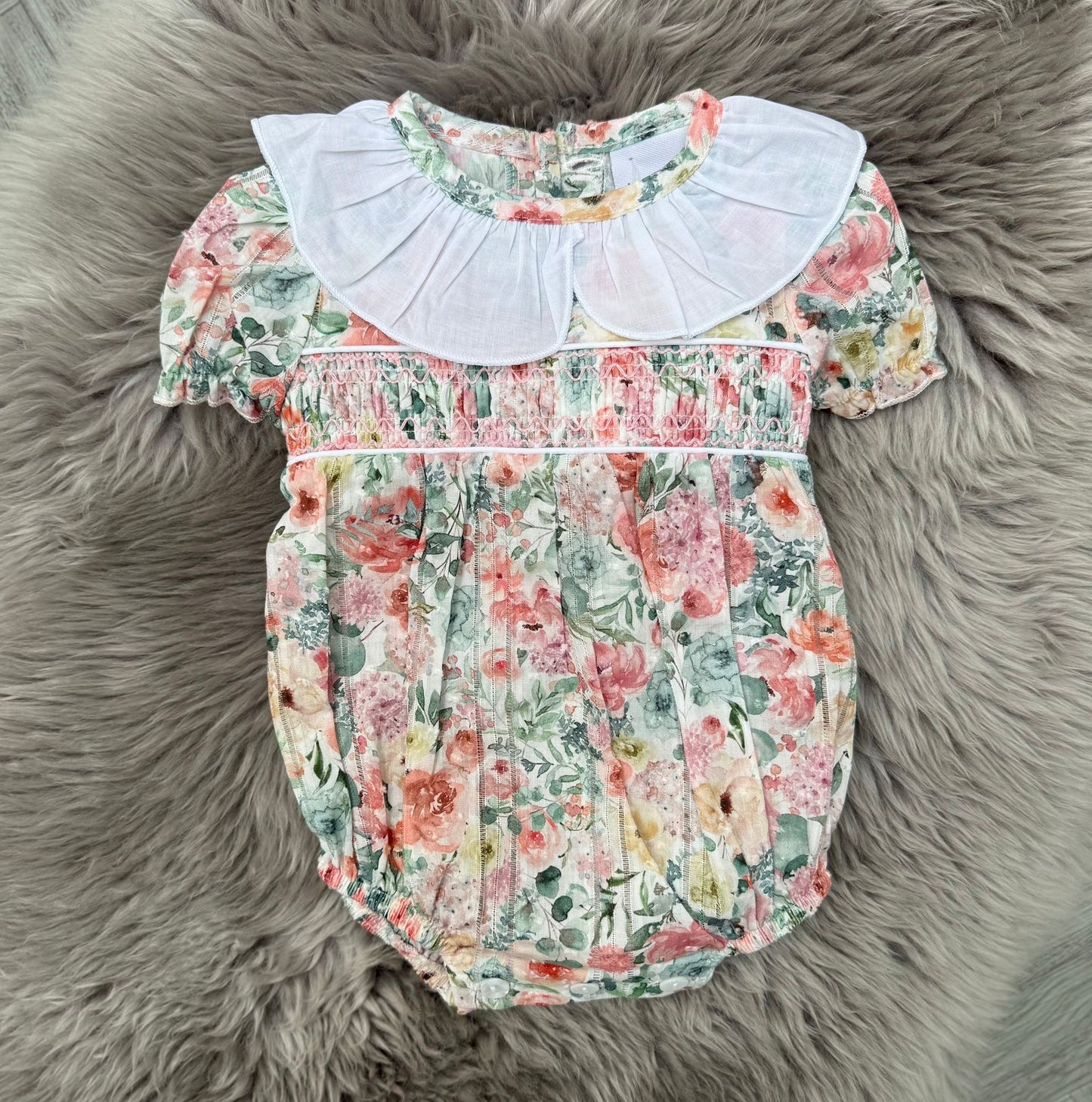 Flowery Romper With Bow