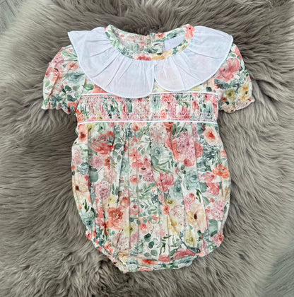 Flowery Romper With Bow