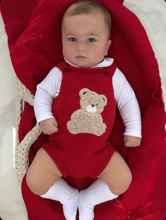 Boys Red Teddy Bear 2 Piece
